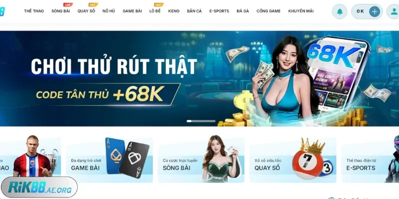 khuyến mãi 68K Rik88