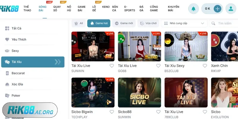 Rik88 chia sẻ chiến thuật đặt cược Tài xỉu livestream